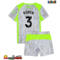 Camisa de Futebol Manchester City Ruben Dias #3 Equipamento Alternativo Infantil 2025-26 Manga Curta (+ Calças curtas)